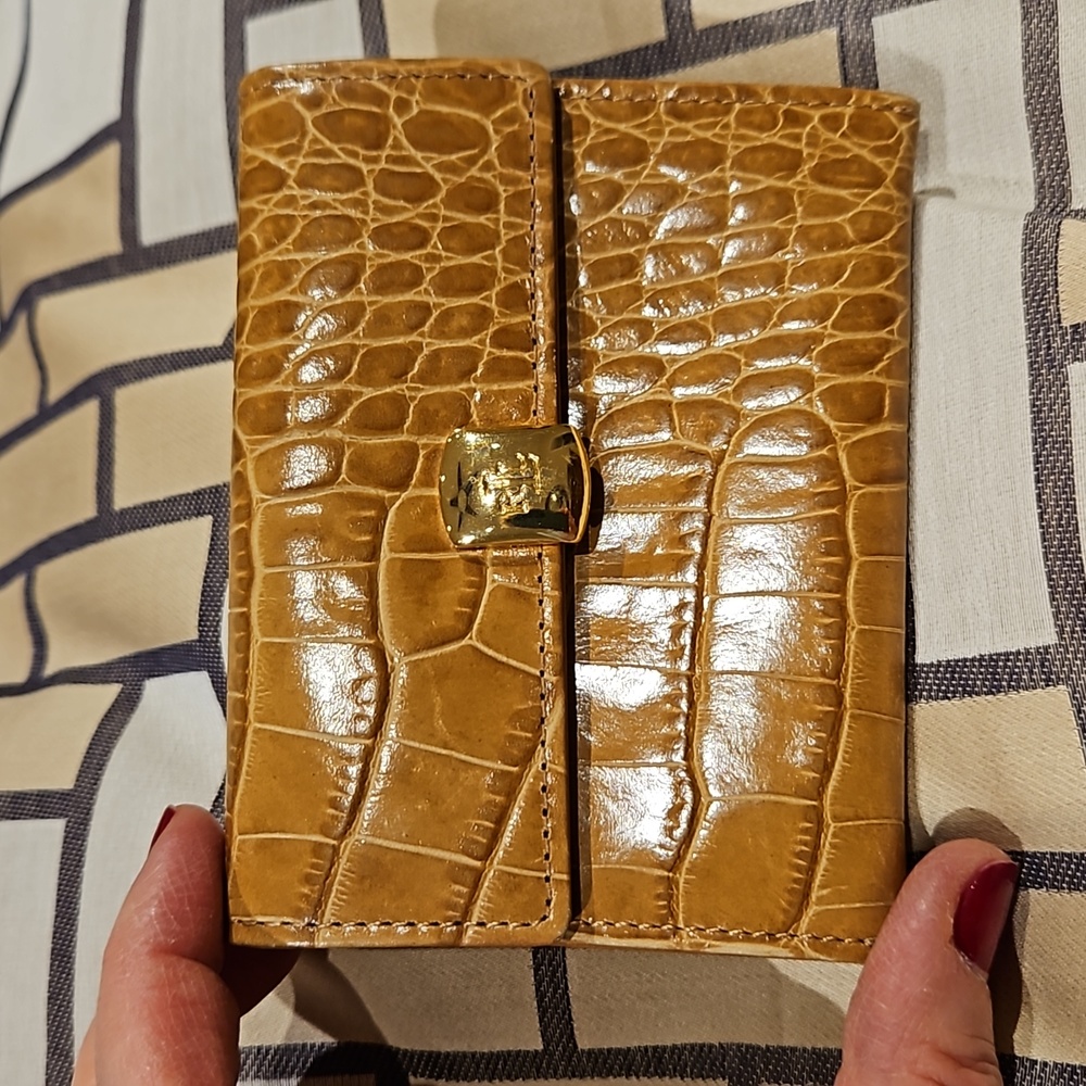 RALPH LAUREN COIN/CREDIT CARD HOLDER CAMEL LIZARD LIKE - Picture 10 of 13